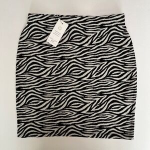 New Look Zebra Tube Skirt, Animal Print Pencil Skirt,‎ Black and White Skirts H7